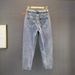Distressed Dad Jeans For Women – High Waisted Loose Fit Denim Pants With Rhinestone Embellishments (90s Vintage Style, Cropped Length)_mkmklike.com