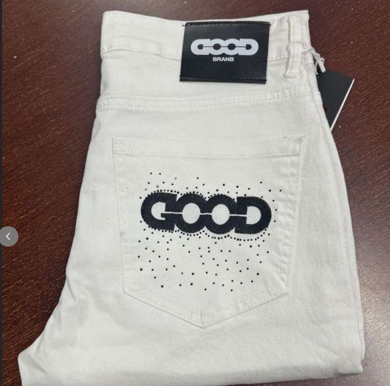 Harajuku-Style Slim Fit Jeans – Minimalist High-Waisted Pants With Embroidery, Unisex Streetwear (S-3XL, White)_mkmklike.com