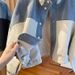 Women's European Style Denim Patchwork Stand Collar Jacket Loose Casual Short Spring Autumn 2025 New Petite Size_mkmklike.com