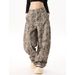 Men's Clothing Deconstructed Leopard Print Jeans – Asymmetrical Wide-Leg Denim Pants (Unisex Vintage Streetwear, Non-Stretch, Raw Hem, Anti-Fit )_mkmklike.com