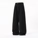 Men's Washed Vintage Straight Jeans – Relaxed Fit Denim Pants With Button Fly (Black/Blue Wash) Button-Fly Heritage_mkmklike.com