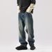 Men’s Vintage Washed Baggy Jeans – Streetwear High-Waisted Loose Fit Denim Pants (28-40)_mkmklike.com