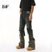 EF JEANS | 2025 New American Street Hole Niche Camouflage Hole Splicing Fashion Contrasting Jeans_mkmklike.com