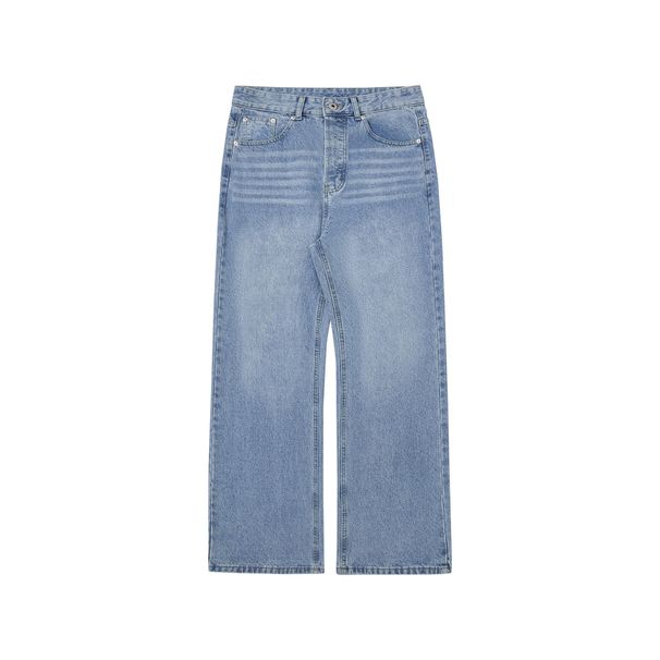 American Heavy Blue Bull King Vintage Washed Old A-shaped Version Loose Straight Jeans Cleanfit Men_mkmklike.com
