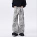 Tall Extended Version American Pattern Jeans Men's Retro Dotted Line Trendy Men's Pants Ruffian Handsome Jeans_mkmklike.com