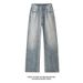 American Retro Washed Gradient Straight-leg Jeans Men, Autumn And Winter, Plus Size, Extended Length For Tall_mkmklike.com