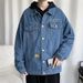 Washed Denim Men's European And American Hiphop Trendy Brand High Street Lapel Jacket Loose Multi-Pocket Workwear Top_mkmklike.com