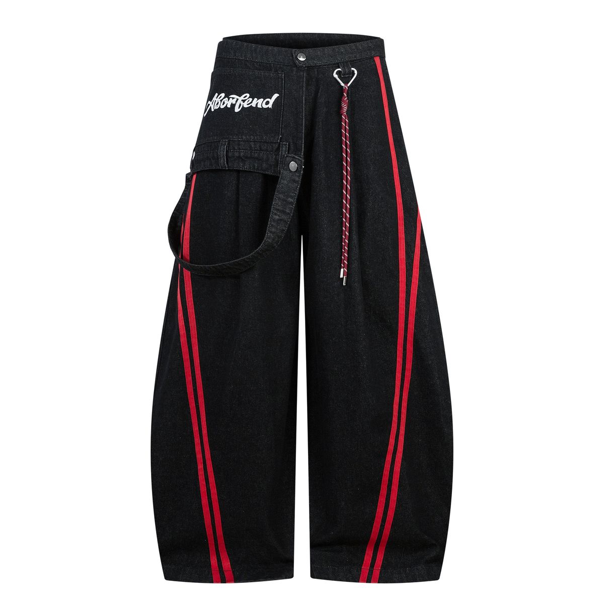 Retro Stripe Patchwork Jeans – Unisex Distressed Denim Pants With Asymmetrical Design (S-XL) – Baggy Streetwear Pants For Hip-Hop & Y2K Fashion_mkmklike.com