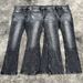 Retro Washed Black Jeans – High-Stretch Bamboo Cotton With Lightning Fading & Distressed Details – Vintage Bootcut Denim For Men & Women_mkmklike.com