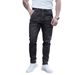 Men's Dark Gray Slim Fit Stretch Denim Jeans Midweight Multi Craftsmanship Trousers Machine Washable Polyester_mkmklike.com