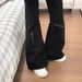 Black Flared Workwear Jeans For Men And Women, New Design, Loose Fit, High-waisted Bell-bottom Pants_mkmklike.com