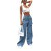 New Y2K Jeans Women's High Waist Baggy Jeans Washed Flap Big Pocket Straight Wide Leg Denim Pants Streetwear Vintage Cargo Jeans_mkmklike.com