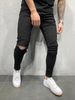 Men Jeans Pencil Pant Denim Long Pants Casual Straight Trousers Pockets Splice Slim Fit Hole High Waist Autumn Winter_mkmklike.com