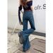 Retro Wide-leg Flared Jeans For Women, New Spring/summer Style, High-waisted, Stretchy, Loose-fitting, Non-clingy,_mkmklike.com
