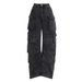 Women's Clothing Multi Pocket Overalls High Street Trend Hip Hop Punk Jeans Fashion Dark Trousers_mkmklike.com
