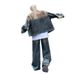 Loom Retro Tie-Dye Denim Men's Spring New European And American Street Washed Vintage Workwear Jacket Set_mkmklike.com
