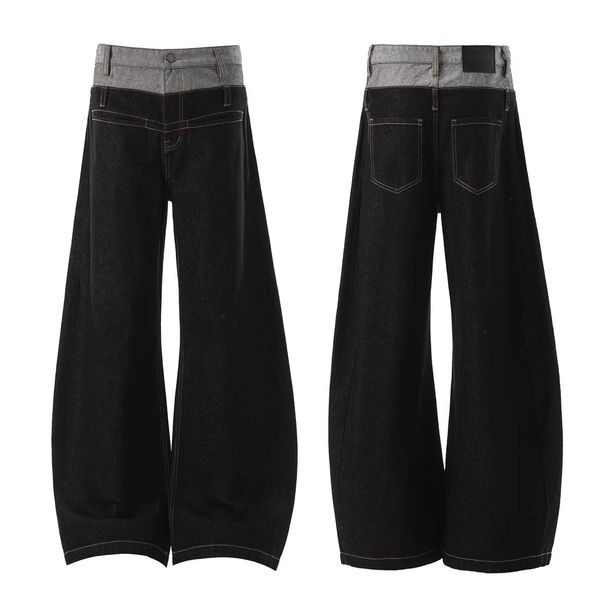 Vintage Inspired Patchwork Denim Jeans For Men - Retro Straight Leg Loose Fit Comfortable Cotton Pants_mkmklike.com