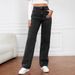High Waisted Women's Casual Straight Leg Jeans Light Washed Loose Fit Wide Leg plus Size_mkmklike.com