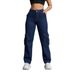 Women's High Waist Cargo Jeans – Vintage Washed Denim Pants With Utility Pockets (90% Cotton, Relaxed Fit, Streetwear Style)_mkmklike.com
