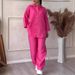 Women's Clothing 2 piece Set Large Size Cotton and Linen Shirt Set High Waist Loose Pants_mkmklike.com