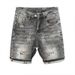 Men's Clothing Trendy All Over Print Denim Shorts Rhinestone Hot Fix Stretchy Five Point Hip Hop Style Summer New_mkmklike.com