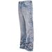 Men's Clothing Autumn Gradient Wide Leg Denim Trousers Fashionable Embroidered Straight Pants_mkmklike.com