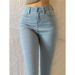 Plus Size European And American Style High Waist Peach Hip Stretch Light Blue Denim Women Slim Fit Bodycon Skinny Pencil_mkmklike.com