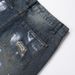 Men's Clothing Men's Blue Painted Five Point Loose Straight Leg Denim Shorts Trendy Brand Fashionable Cross Border Best Selling Versatile_mkmklike.com