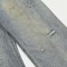 Wasteland Style Frayed Vintage Raw Hem Denim Men's Punk Street Fashion Beggar Spray Painted Ripped Straight Loose Pants_mkmklike.com