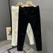 Men's Clothing White Ripped Jeans Spring And Summer Slim Fit Skinny Pants Trendy Elastic Casual Fashion Nine Point Pants_mkmklike.com