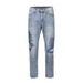Men's Slim Fit Lightning Bolt Bootcut Jeans – High Street Fashion, Stretch Denim (Cotton Blend, Winter-Ready, Streetwear Essential, Retro Revival)_mkmklike.com