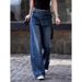 plus Size High-Waisted Slimming Denim Jeans Retro Style 2025 Autumn New Fashion Casual Wide Leg Long Pants for Women_mkmklike.com