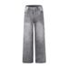 Unisex Washed Grey Straight-Leg Jeans – Vintage Hip-Hop Style With Anti-Wrinkle Cotton (Relaxed Fit)_mkmklike.com