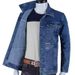 New Men's Denim Jacket Loose Fit Autumn Winter High-end Washed Workwear Turn-down Collar Stylish Trendy Top_mkmklike.com