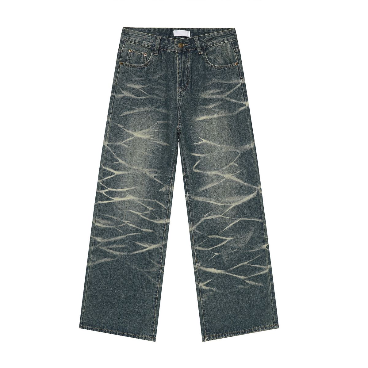 Men's Clothing Spring New Products Retro Tie Dye Straight Loose Washed Jeans_mkmklike.com