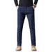 Vintage Washed Straight-Leg Jeans for Men Ice Blue Clean Fit Denim Pants Relaxed Trousers with Drapery Effect_mkmklike.com