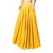 Women's Solid Color Half length Dress with pleats Elastic Waist Skirts_mkmklike.com