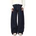 Men's Clothing Cocoon Shaped Wide Leg Raw Denim Jeans, Unisex Patchwork Design, Niche Straight Leg Pants_mkmklike.com