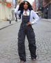 Women's Clothing Loose Denim Suspenders Fashion Multi Pocket Jumpsuit_mkmklike.com