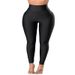 Women's clothing Trousers Black High Waist Elastic Solid Color Slim Fit Plus Size Sports Yoga Tight Leggings for Women_mkmklike.com