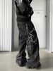 2025 American Style Niche Design Embroidered Lightning Loose Jeans Men And Women Casual Street Straight Mopping Trousers_mkmklike.com
