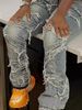 K New Denim Layered Perforated Straight Tube Tassel Fashionable Casual Jeans_mkmklike.com