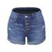 New Super Hot Elastic Hole Ladies Jeans Shorts Straight Washed Mid Waist Women's Denim Pents Five Point Shorts Casual Pants_mkmklike.com