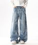 Vintage Washed Denim Jeans – Oversized Cargo Pants With Utility Pockets & Relaxed Fit (Unisex)_mkmklike.com