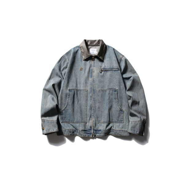 Cowboy For Boys In Spring And Autumn New Loose Casual Washed Lapel Couple Jacket_mkmklike.com