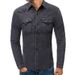Men's Clothing Casual Denim Long-sleeved Shirt Youth Men's Multi-pocket Slim Shirt_mkmklike.com