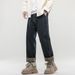 New Spring Primary Color Jeans Men's Harlan Loose Trendy Brand American Retro Washed Double Craft Medium Waist Large Size_mkmklike.com