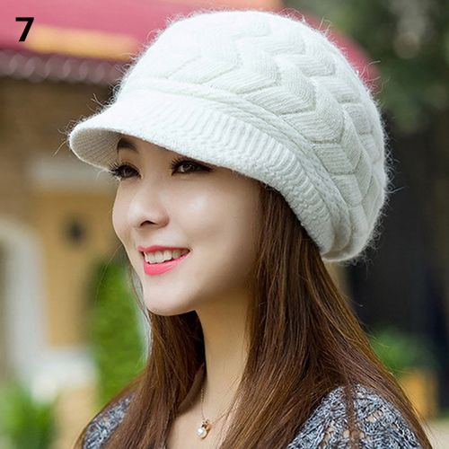 Hot Sale Women's Winter Solid Color Warm Loose Casual Ski Hat Korean Version Peaked Beret Plus Veet Thick Knit Ear Guards_mkmklike.com