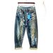 Niche Vibe Men's Clothing Wide Leg Jeans Trendy Graffiti Print Loose Straight Ripped Trousers Handsome Dirty Old Style_mkmklike.com