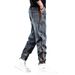 Men’s Slim-Fit Cargo Jeans – Vintage Workwear Style With Stretch & Contrast Paneling, Street-Ready Tapered Leg_mkmklike.com